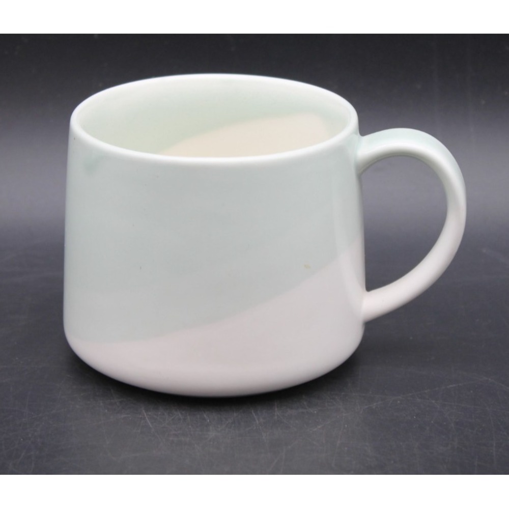 Starbucks 2014 Diagonal Color Block Teal White Coffee Mug Cup 10 oz 296 ml